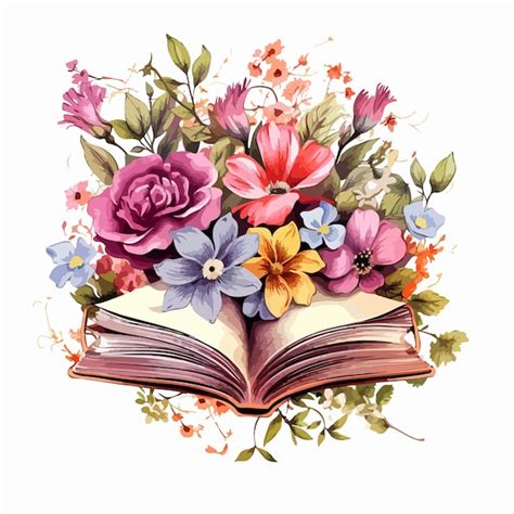 Premium Vector | A drawing of a book with flowers and the words flowers