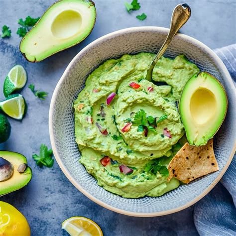 Premium Ai Image A Bowl Of Creamy Guacamole Made From Ripe Avocados