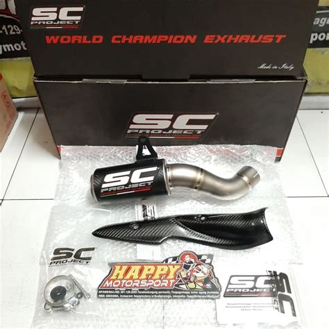 Jual Knalpot Slip On Sc Project Crt Carbon Titan Ori Italy Kawasaki