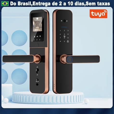 Tuya Wifi Eletr Nico Smart Door Lock C Mera Impress O Digital Biom