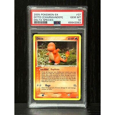 2005 Pokemon Ditto Charmander EX Delta Species 37 37 113 PSA 10