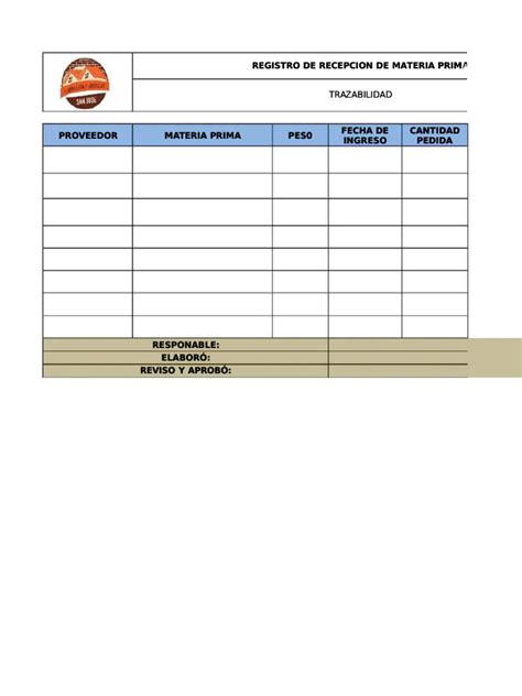Pdf Formato Registro De Recepcion De Materias Primas Compress Pdf