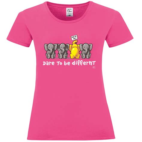 Tee Womens Kiss My Ass Dare To Be Different Elephant T Shirt Ebay
