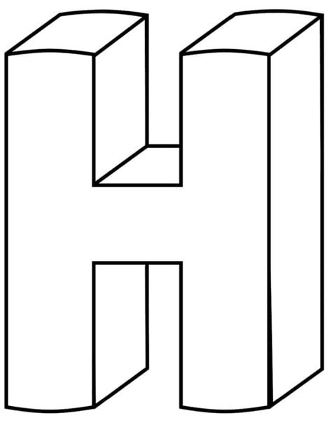 Printable Letter H Outline