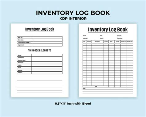 Inventory Log Book KDP Interior 31091651 Vector Art At Vecteezy