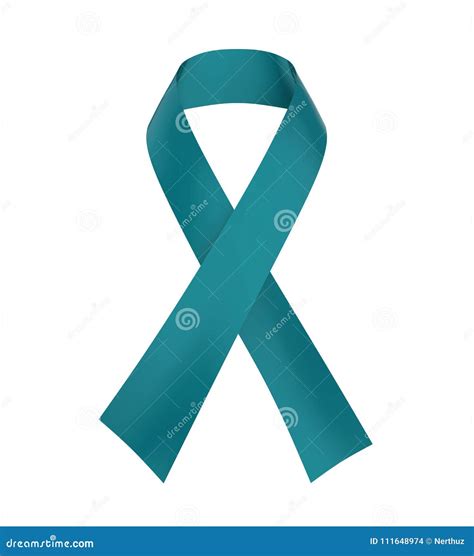 Teal Ribbon Ovarian Cancer Awareness Stock Illustration - Illustration of disease, shape: 111648974