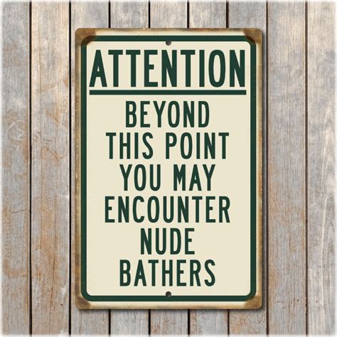 Attention Nude Bathers Florida Beach Sign Etsy