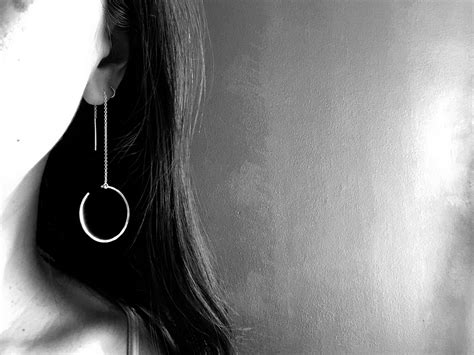 Circle Chain Threader Earrings