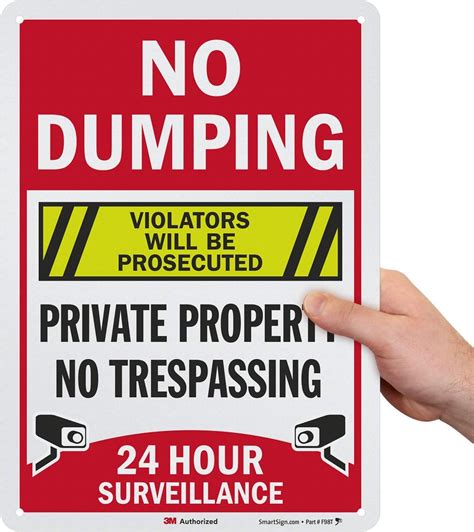 Smartsign “no Dumping Private Property No Trespassing Violators