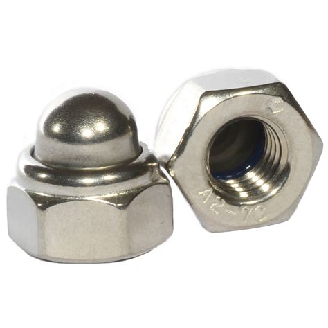 M4 M12 A2 Stainless Steel Domed Nyloc Nuts Nylon Insert Nylock Dome