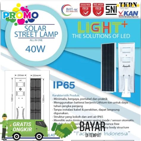 Lampu Jalan Pju Led W Watt Solar Cell Tenaga Surya Sni Cod Lampu