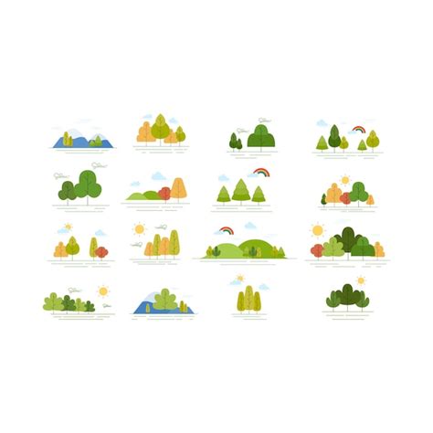 Premium Vector Vector Illustration In Simple Minimal Nature Landscape