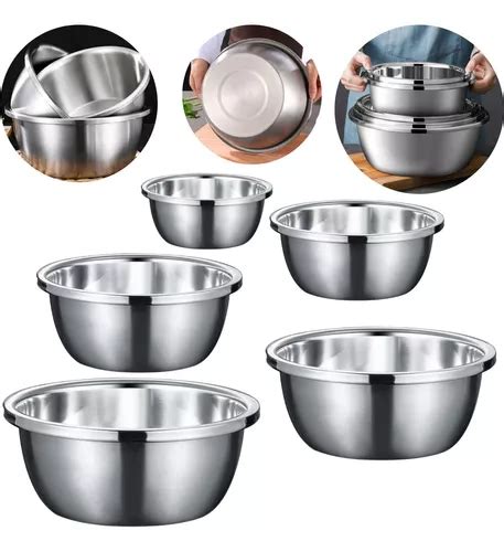 Kit Bowl Pe As Tigela Bacia Europa Saladeira Inox Borda