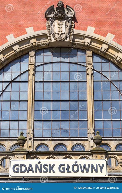 Railway Station Main Gdansk Facade Gdansk Poland Stock Photo Image