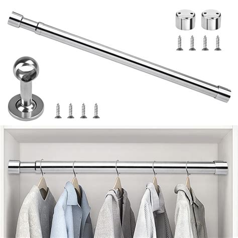 Buy Xavswrde Mm Extendable Wardrobe Rod Stainless Steel Wardrobe Rail