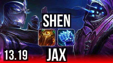 Shen Vs Jax Top 4 2 23 Rank 9 Shen Kr Grandmaster 13 19 Youtube