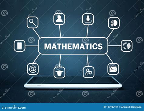 Tablet With Mathematics Text Online Education Concept Stock Photo