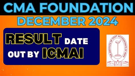 Cma Foundation December Result Date Out By Icmai Cma Foundation