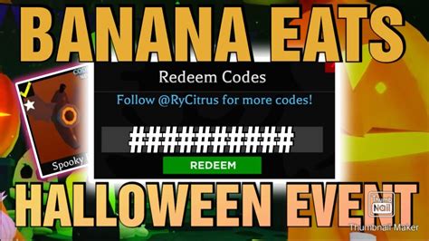 New Codes For Banana Eats October Halloween Event Roblox