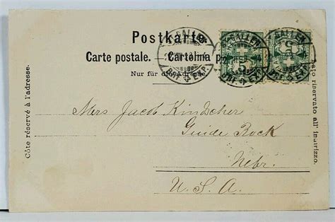 Switzerland Gruss Aus ST GALLEN Marktgasse Market St 1899 Postcard G16