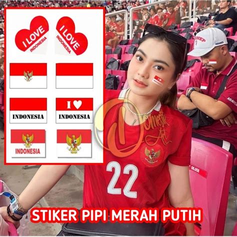 Jual Stiker Merah Putih ISI49 Sticker Pipi Bendera Indonesia