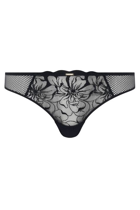Chantelle Fleurs Tanga Black Style 12M90 Lingerie And Leisure