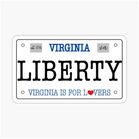 Liberty License Plate Sticker For Sale By Nataliacarlton1 Redbubble