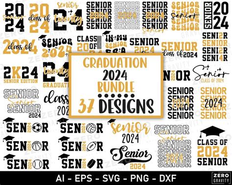 Graduation Svg Bundle Senior 2024 Svg Graduation Cap Svg Class Of