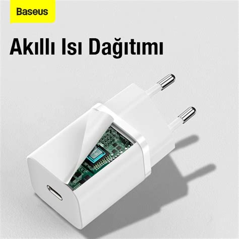 Baseus Super Si 1C 30W PD Type C Hızlı Şarj Adaptörü İPhone 14 13 12