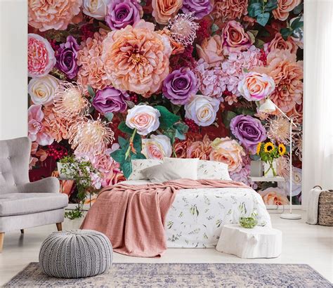 3d Pink Flowers I602 Wallpaper Mural Self Adhesive Removable Sticker