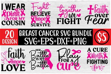 Breast Cancer Svg Bundle Graphic By Designsquad Creative Fabrica