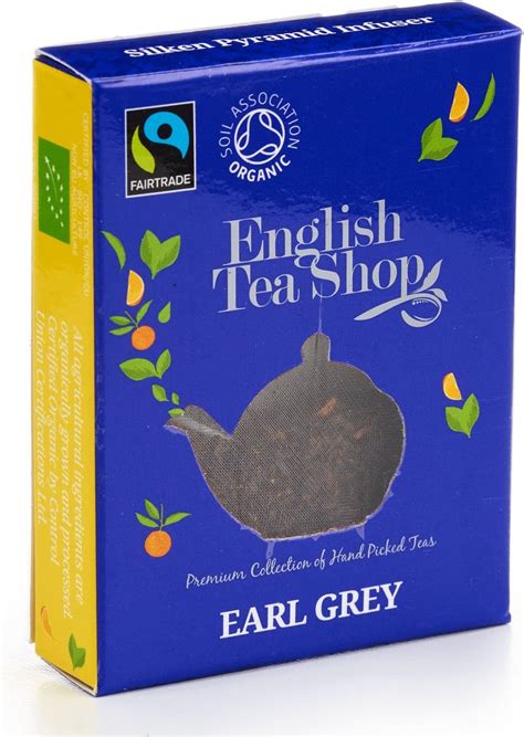 English Tea Shop Organic Fairtrade Earl Grey Pyramid Tea Bags Count