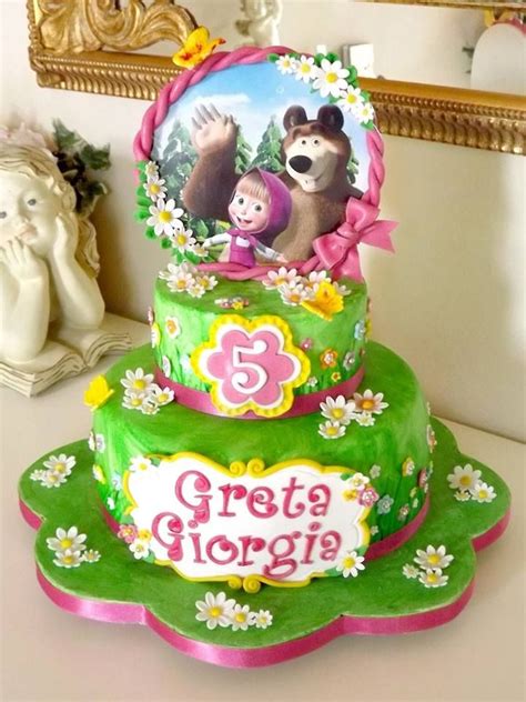 Torta Masha E Orso Masha Bear Cake Torte Di Compleanno Per Bambini