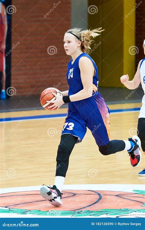 Girl Play Basketball Stock Photo Image Of People Female 182126590