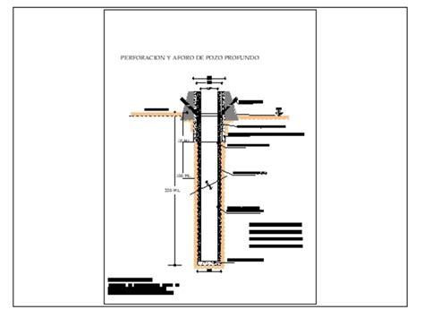 Perforacion Y Aforo Pozo Profundo 320 Mts En AutoCAD Librería CAD