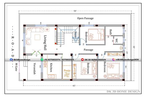 25 45 House Plan Is Best 3bhk West Facing House Plan Made As Per Vastu