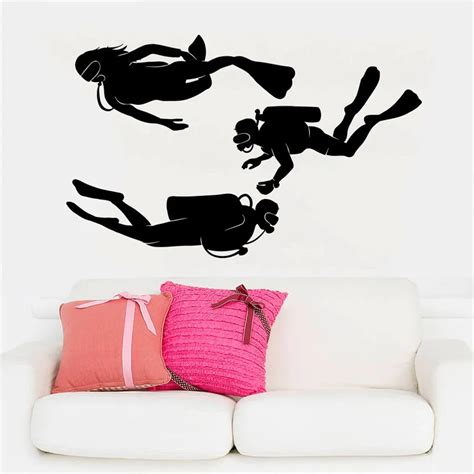 Diving Scuba Diver Vinyl Wall Sticker High Quality Removable Home Decal