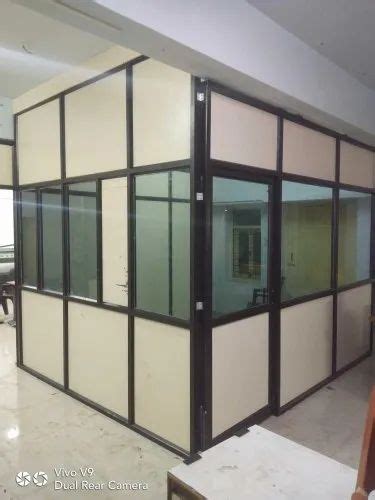 Plain Transparent Aluminium Glass Partition For Office Size Dimension