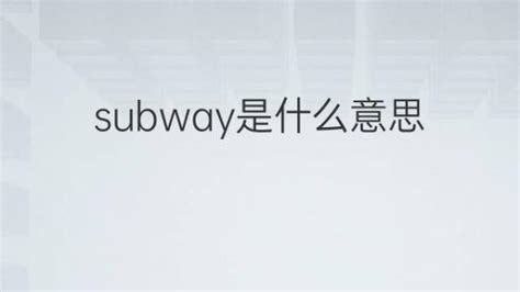 Subway是什么意思 Subway的翻译、中文解释 下午有课