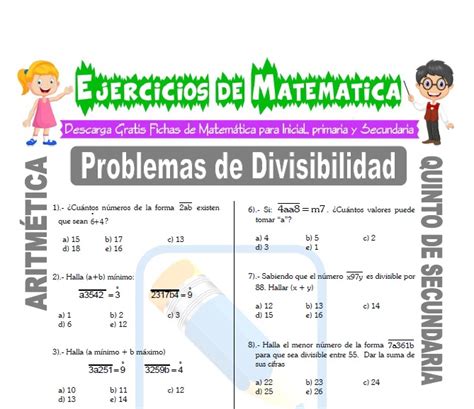 Problemas de Divisibilidad para Quinto de Secundaria Matemática