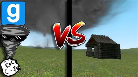 Garry S Mod Tornadoes Vs Wood Cabin Part Youtube