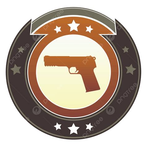 Handgun Imperial Button Arms Icon Brown Vector Arms Icon Brown Png