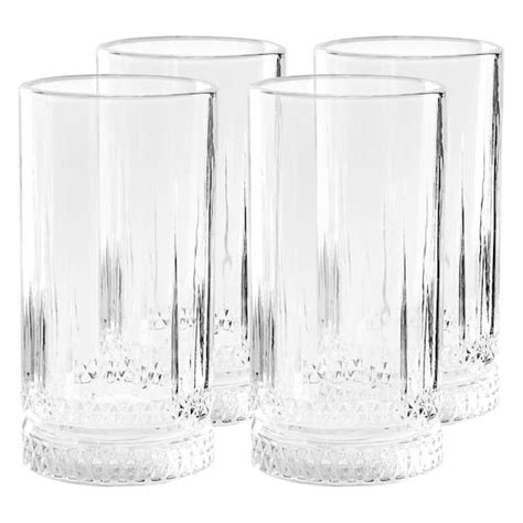 Gibson Home 4 Piece 16 Oz Iceberg Embossed Glass Tumbler Set 985121569m The Home Depot