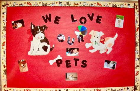 We Love Our Pets” Bulletin Board Idea Pets Preschool Theme Pets