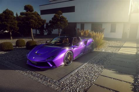 800hp Purple Ferrari F8 Spider Looks Mighty in N-Largo Widebody Kit ...