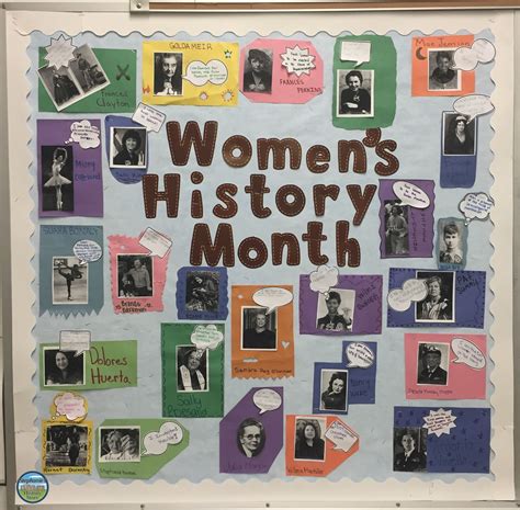 A Woman S History Month Bulletin Board With Pictures And Words On The