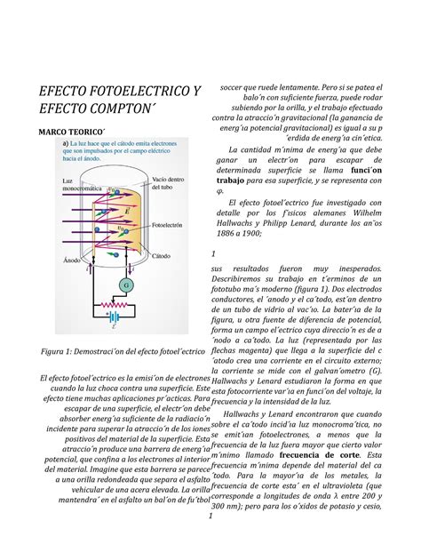 Pr Ctica Efecto Fotoel Ctrico Efecto Fotoelectrico Y Efecto Compton