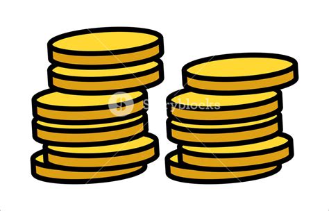 Gold Coins Stack Vector Illustration Royalty Free Stock Image