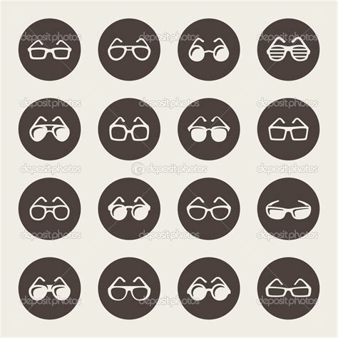 Glasses Icon Set Stock Vector Image By Missbobbit