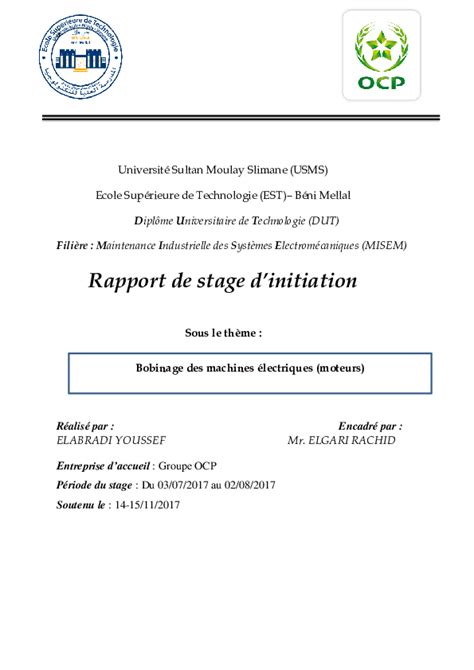 Exemple De Rapport De Stage D Initiation Iset Image To U